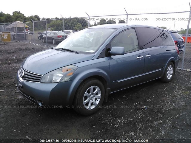 5N1BV28U09N108708 - 2009 NISSAN QUEST S/SE/SL BLUE photo 2