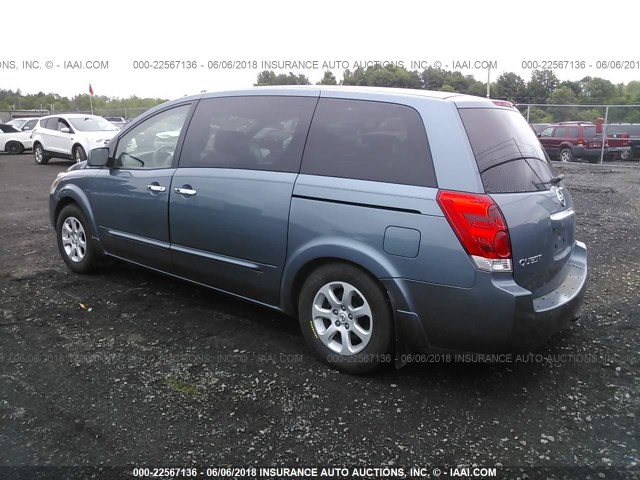 5N1BV28U09N108708 - 2009 NISSAN QUEST S/SE/SL BLUE photo 3