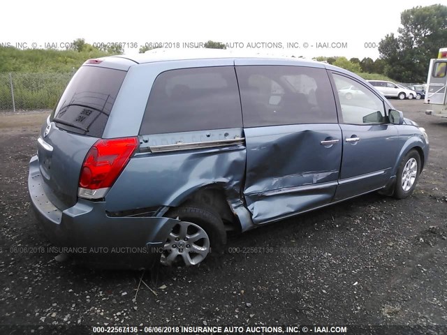 5N1BV28U09N108708 - 2009 NISSAN QUEST S/SE/SL BLUE photo 4