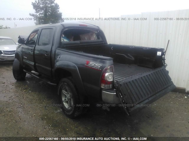 3TMLU4EN4DM124028 - 2013 TOYOTA TACOMA DOUBLE CAB ნაცრისფერი ფოტო 3