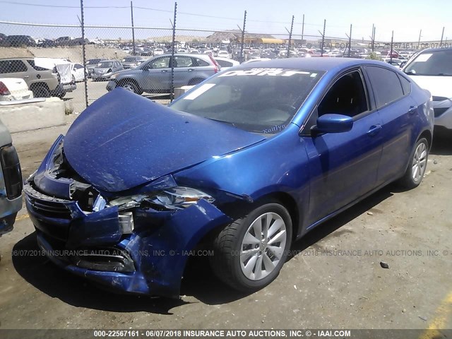 1C3CDFDH8ED724091 - 2014 DODGE DART SE AERO BLUE photo 2