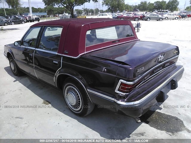 1C3XC46R5LD793428 - 1990 CHRYSLER SALON  PURPLE photo 3