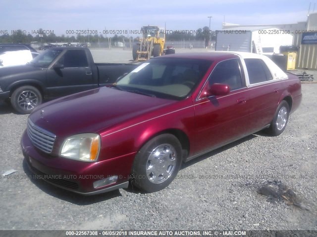 1G6KD54Y32U168398 - 2002 CADILLAC DEVILLE MAROON photo 2