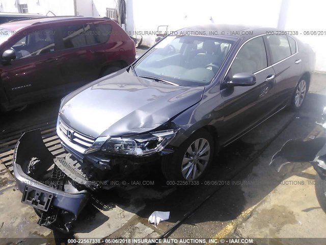 1HGCR2F72FA183991 - 2015 HONDA ACCORD EX GRAY photo 2