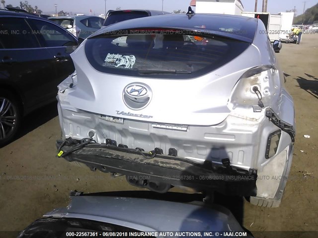 KMHTC6ADXGU259201 - 2016 HYUNDAI VELOSTER SILVER photo 6