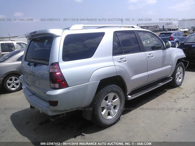 JTEBT17R930015087 - 2003 TOYOTA 4RUNNER LIMITED SILVER photo 4