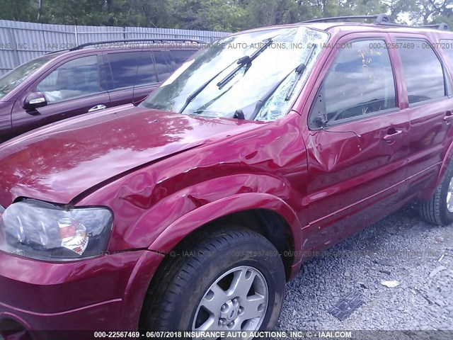 1FMYU04156KA45695 - 2006 FORD ESCAPE LIMITED RED photo 6