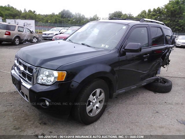 1FMCU9E78CKA02806 - 2012 FORD ESCAPE LIMITED BLACK photo 2