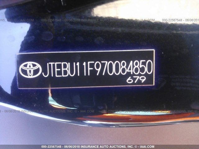 JTEBU11F970084850 - 2007 TOYOTA FJ CRUISER BLACK photo 9