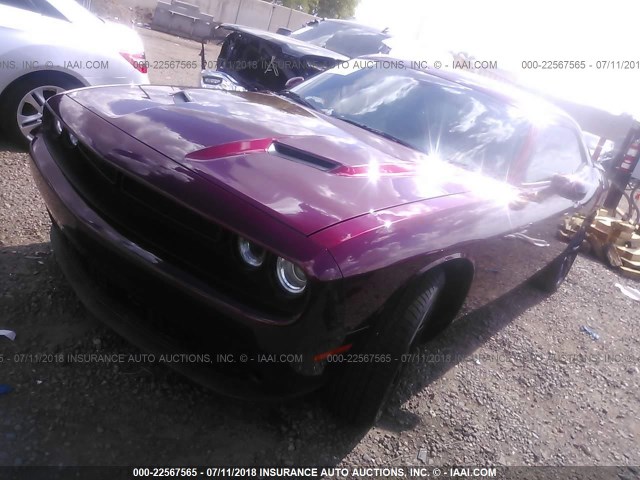 2C3CDZAG3JH184062 - 2018 DODGE CHALLENGER SXT BURGUNDY photo 2