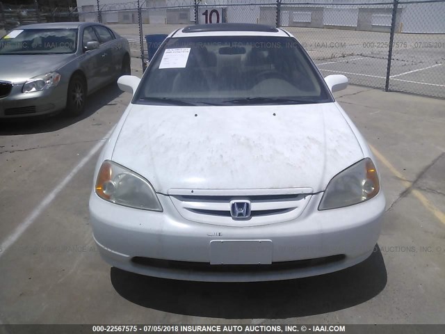 1HGEM22991L089912 - 2001 HONDA CIVIC SI/EX WHITE photo 6