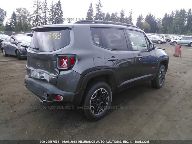 ZACCJBCB4HPG37160 - 2017 JEEP RENEGADE TRAILHAWK GRAY photo 4