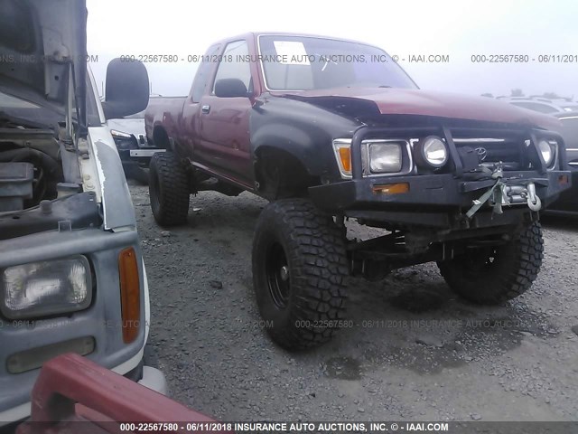 JT4RN13P6P6051873 - 1993 TOYOTA PICKUP 1/2 TON EX LONG WHLBSE DX RED photo 1