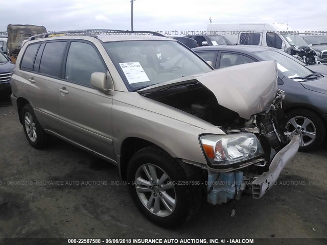 JTEEW21A660013380 - 2006 TOYOTA HIGHLANDER HYBRID GOLD photo 1