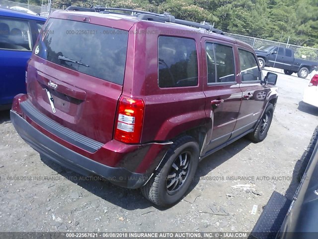 1C4NJPBAXED690681 - 2014 JEEP PATRIOT SPORT RED photo 4