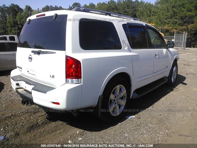 5N1AA08C79N605287 - 2009 NISSAN ARMADA SE/LE WHITE photo 4