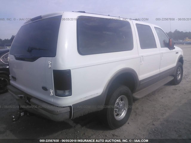 1FMNU43SXYEB85831 - 2000 FORD EXCURSION LIMITED WHITE photo 4