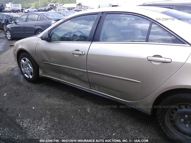 1G2ZF57B184190443 - 2008 PONTIAC G6 VALUE LEADER/BASE GOLD photo 6
