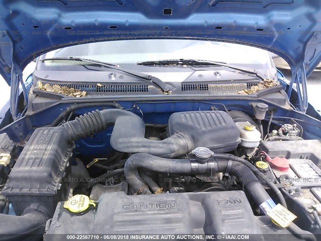 1B7FL26P81S282637 - 2001 DODGE DAKOTA BLUE photo 10