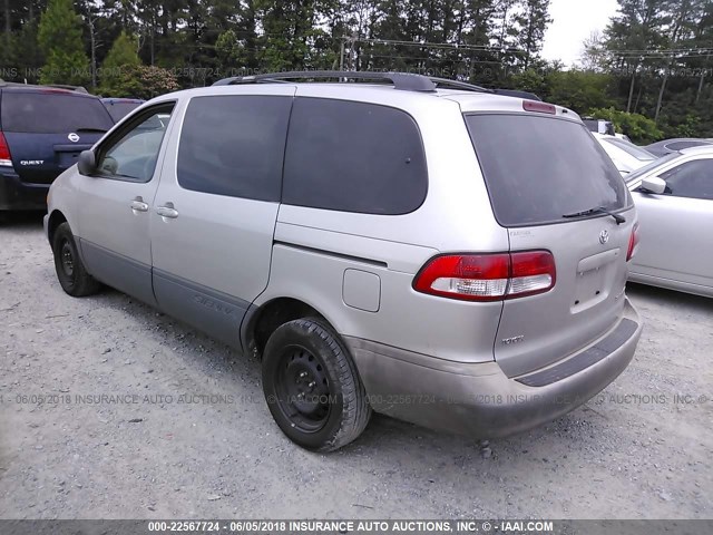 4T3ZF13C31U354836 - 2001 TOYOTA SIENNA LE/XLE GRAY photo 3