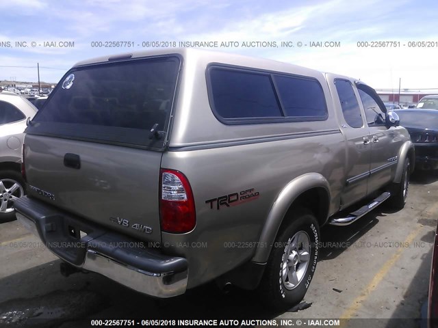 5TBBT44195S465013 - 2005 TOYOTA TUNDRA ACCESS CAB SR5 GOLD photo 4