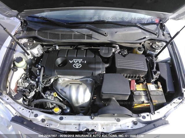 4T1BF3EK5AU054516 - 2010 TOYOTA CAMRY SE/LE/XLE 银色 照片 10