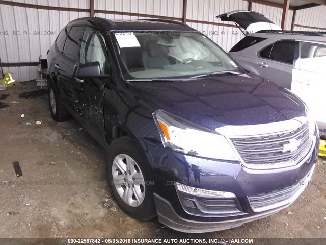 1GNKRFED1FJ224093 - 2015 CHEVROLET TRAVERSE LS BLUE photo 6