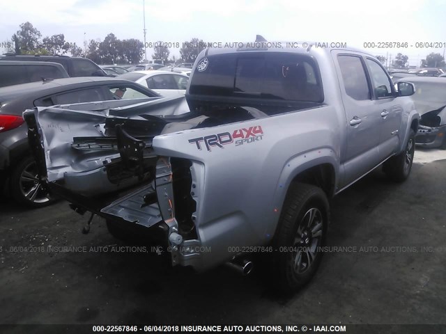 3TMCZ5AN0JM132491 - 2018 TOYOTA TACOMA DBL CAB/SR/TRDSPT/OR/PRO Gümüş foto 4