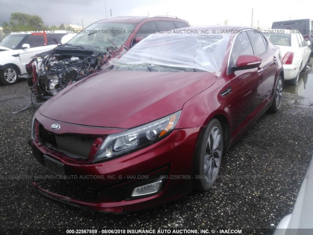 5XXGR4A72FG421152 - 2015 KIA OPTIMA SX RED photo 2