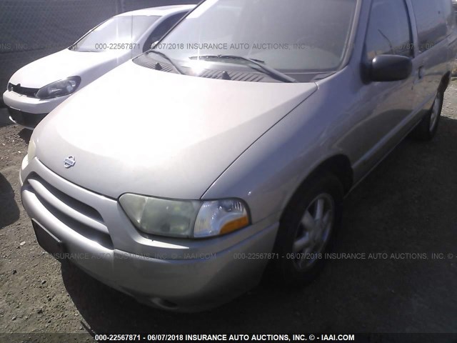 4N2ZN15T12D818573 - 2002 NISSAN QUEST GXE BEIGE photo 6