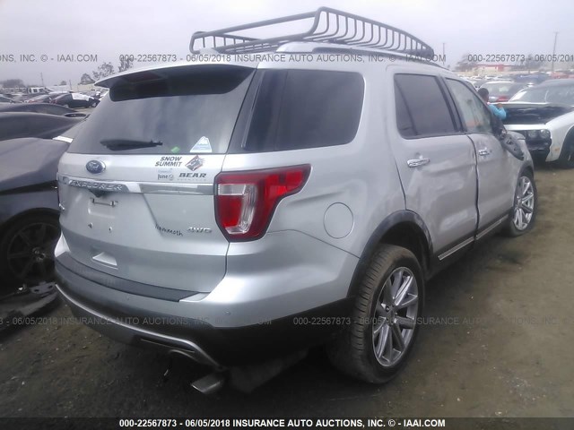 1FM5K8F83GGC14179 - 2016 FORD EXPLORER LIMITED 银色 照片 4