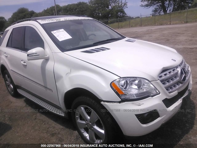 4JGBB8GB3BA725206 - 2011 MERCEDES-BENZ ML 350 4MATIC WHITE photo 1