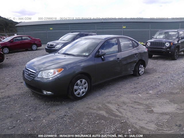 KMHDU46D29U593837 - 2009 HYUNDAI ELANTRA GLS/SE GRAY photo 2