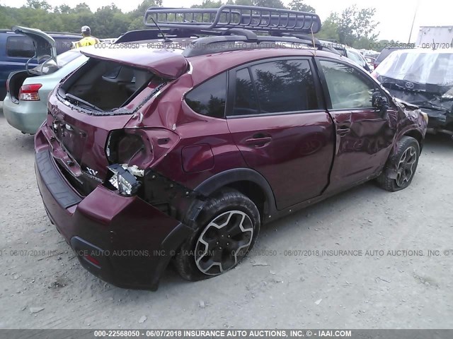 JF2GPACC6D1869788 - 2013 SUBARU XV CROSSTREK 2.0 PREMIUM RED photo 4