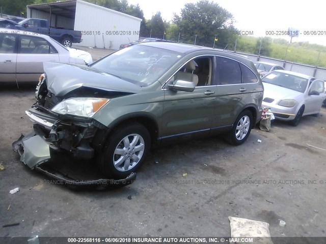 JHLRE38718C025997 - 2008 HONDA CR-V EXL GREEN photo 2