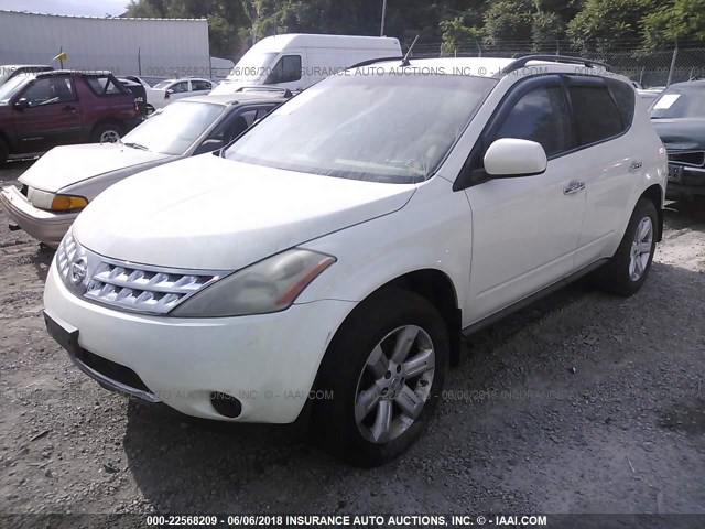 JN8AZ08W17W624534 - 2007 NISSAN MURANO SL/SE/S WHITE photo 2