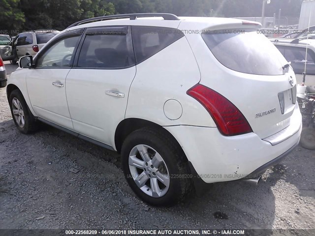 JN8AZ08W17W624534 - 2007 NISSAN MURANO SL/SE/S WHITE photo 3