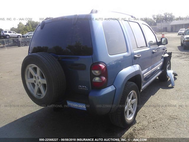 1J8GL58K05W547873 - 2005 JEEP LIBERTY LIMITED BLUE photo 4