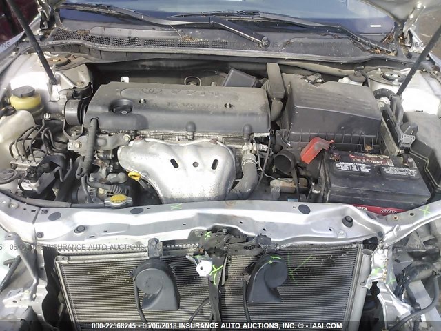 4T1BE46K78U204689 - 2008 TOYOTA CAMRY CE/LE/XLE/SE SILVER photo 10