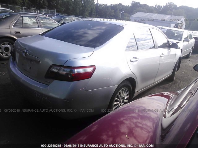 4T1BE46K78U204689 - 2008 TOYOTA CAMRY CE/LE/XLE/SE SILVER photo 4