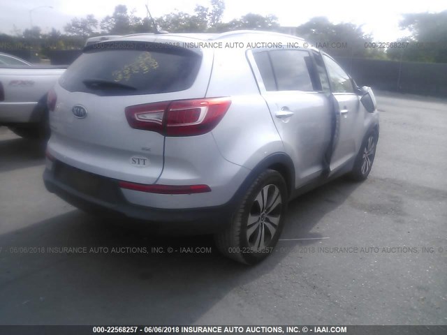 KNDPCCA22B7034801 - 2011 KIA SPORTAGE EX/SX SILVER photo 4