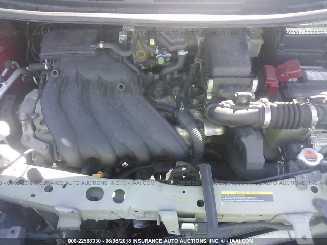 3N1CE2CP9EL368550 - 2014 NISSAN VERSA NOTE S/S PLUS/SV/SL RED photo 10