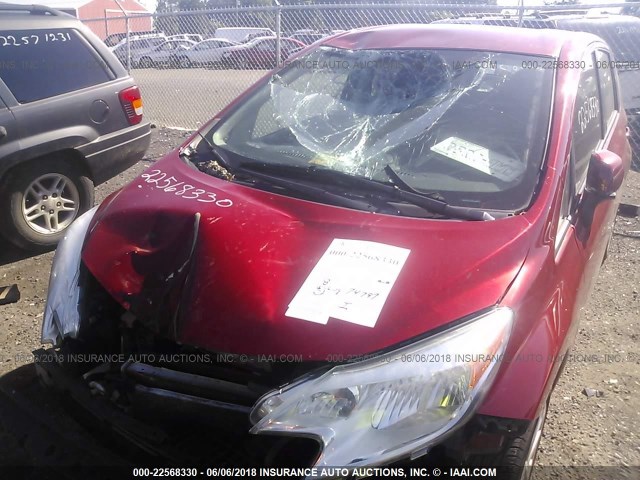 3N1CE2CP9EL368550 - 2014 NISSAN VERSA NOTE S/S PLUS/SV/SL RED photo 6