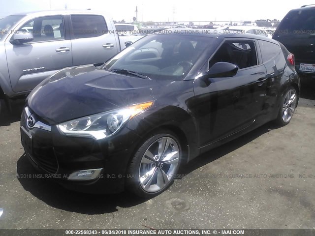 KMHTC6AD0EU209954 - 2014 HYUNDAI VELOSTER BLACK photo 2