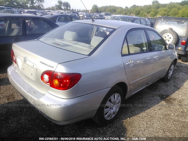 JTDBR32E632003566 - 2003 TOYOTA COROLLA CE/LE SILVER photo 4