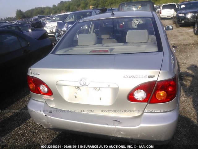 JTDBR32E632003566 - 2003 TOYOTA COROLLA CE/LE SILVER photo 6