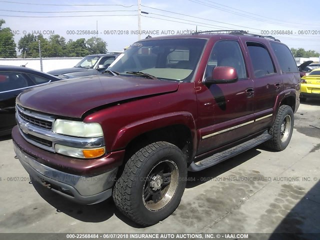 1GNEK13T63R157535 - 2003 CHEVROLET TAHOE K1500 MAROON photo 2