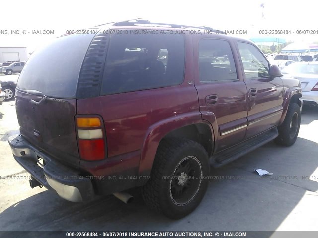 1GNEK13T63R157535 - 2003 CHEVROLET TAHOE K1500 MAROON photo 4