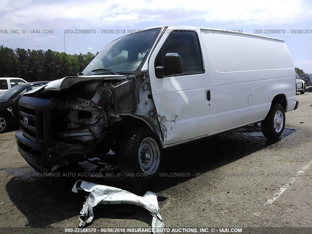 1FTNE1EW2DDA90969 - 2013 FORD ECONOLINE E150 VAN WHITE photo 2