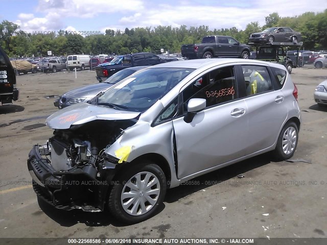 3N1CE2CP6FL366966 - 2015 NISSAN VERSA NOTE S/S PLUS/SV/SL/SR SILVER photo 2